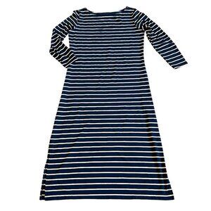 Vineyard Vines Sankaty Navy White Stripe Maxi Dress Stretch Size Small Women's
